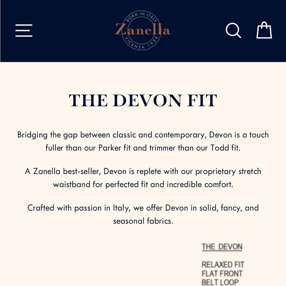 Zanella Navy Blue Devon Fit Dress Pants 38x29 - Picture 11 of 11